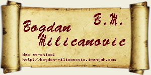 Bogdan Milicanović vizit kartica